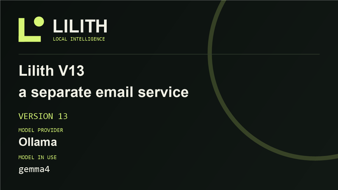 Lilith V13 - a separate email service