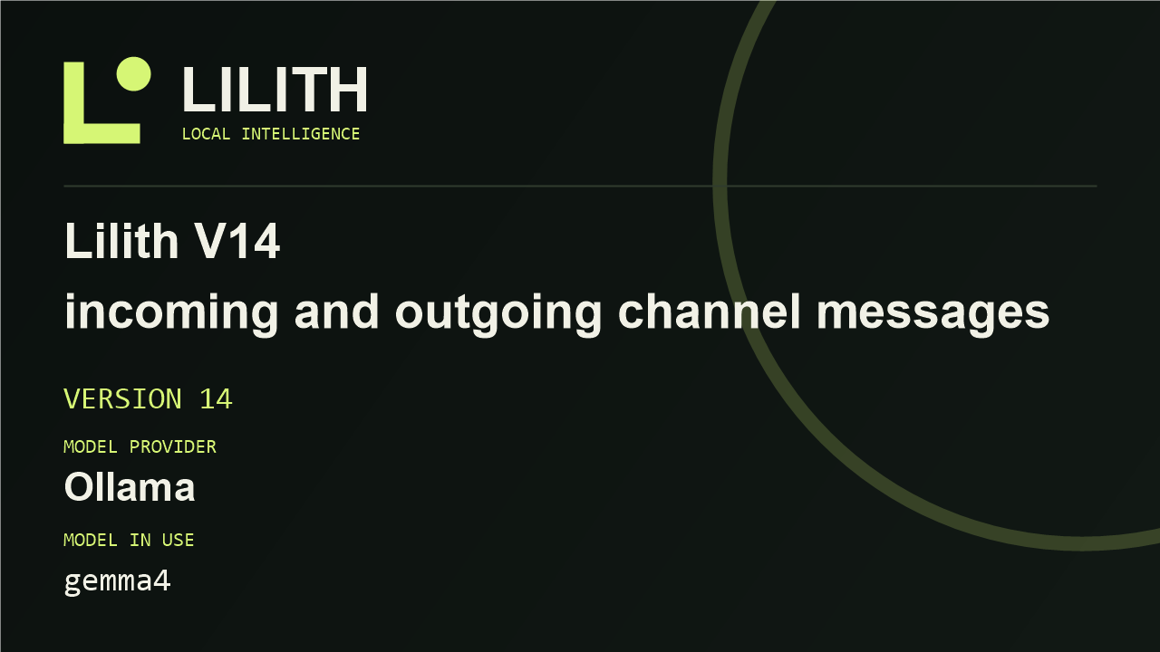 Lilith V14 - incoming and outgoing channel messages