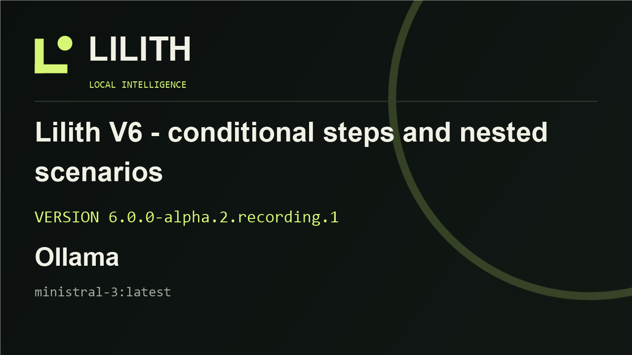 Lilith V6 - conditional steps and nested scenarios